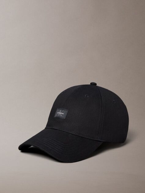 Black Monogram Woven Patch Cap  Men