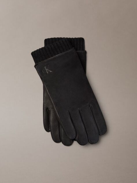 Black Soft Leather Touchscreen Gloves  Men