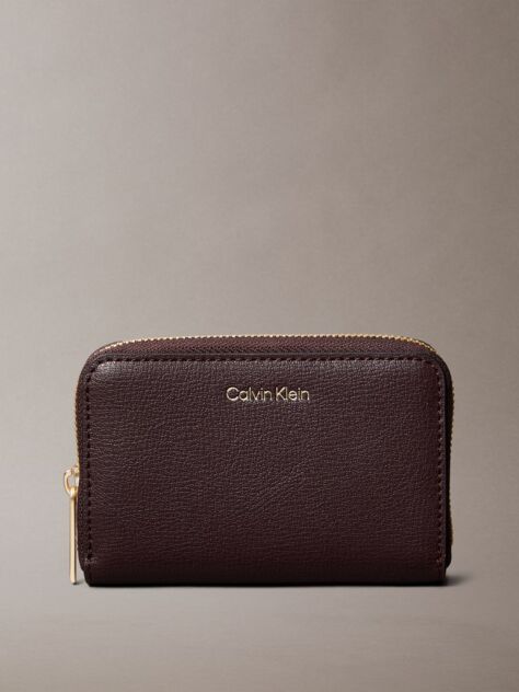 Red Foil Logo Square Zip Wallet  Women