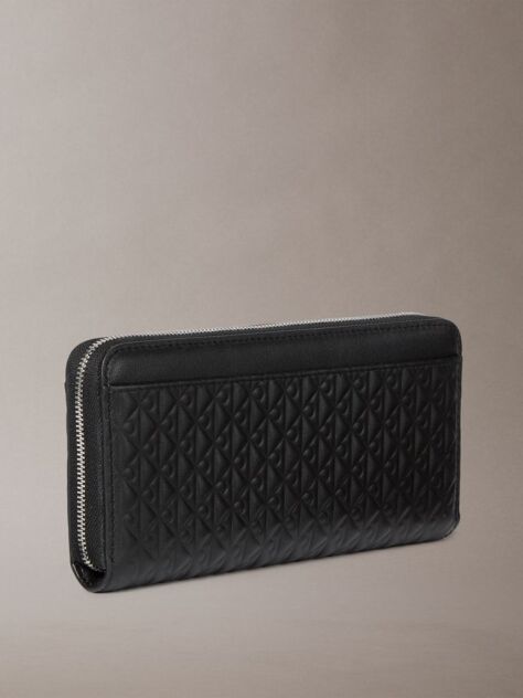 Black Long Zip Around Wallet  Women