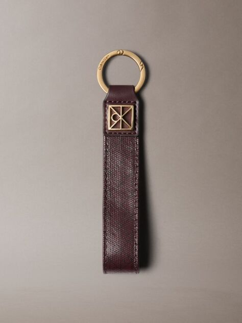 Red Allover Monogram Logo Key Fob  Women