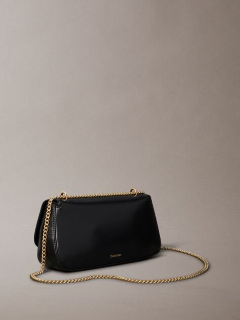Black Monogram Logo Hardware Chain Small Shoulder Bag  Women