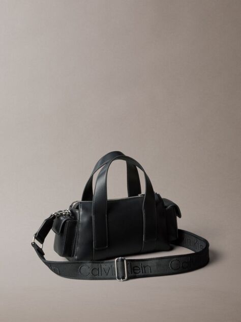 Black Convertible Jacquard Crossbody Handbag  Women