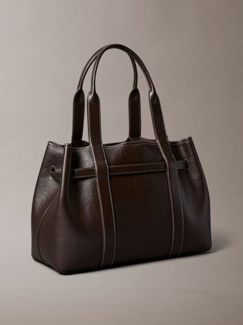 Brown Buckle Laptop Tote Bag  Women