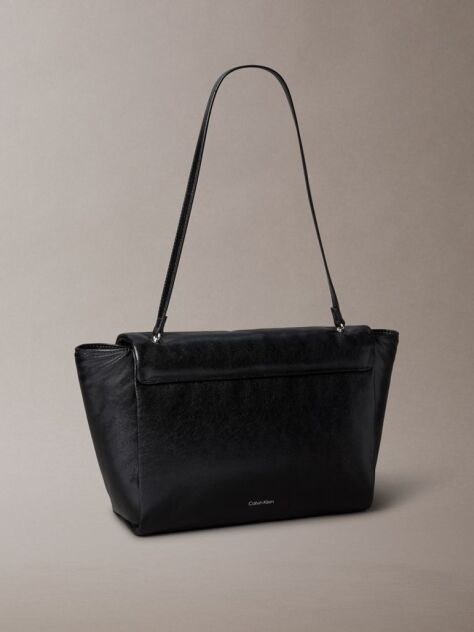 Μαύρο Επενδεδυμένη Τσάντα Laptop Satchel Με Μεταλλικό Emblem  Γυναίκα