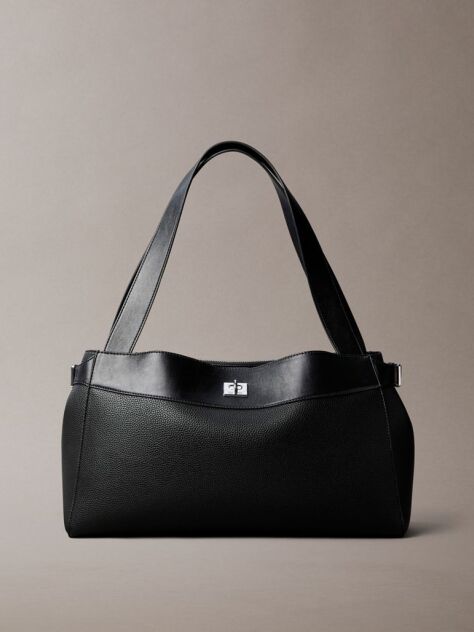 Black Signature Turn-Lock Tote Bag  Women