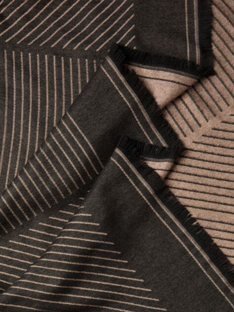 Black Emblem Logo Graphic Scarf  Women
