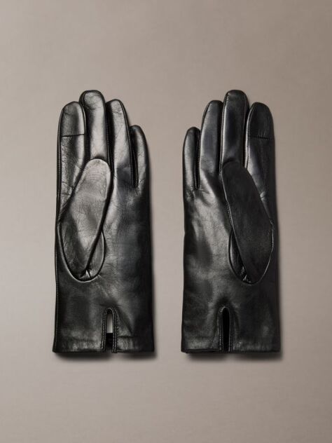 Black Soft Nappa Leather Touchscreen Gloves  Women
