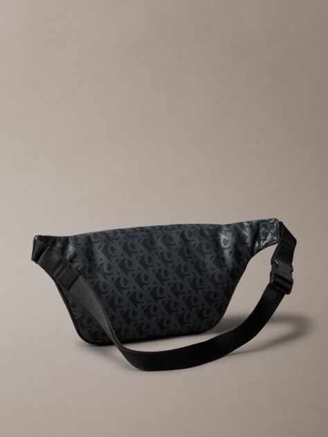 Black Textured Bum Bag  Men