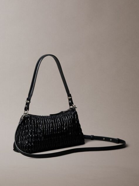 Black Rouched Shoulder Bag  Women