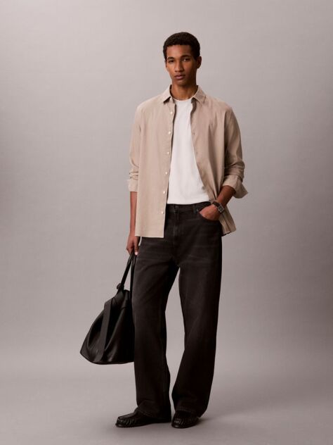 Beige Pima Cotton T-shirt  Men