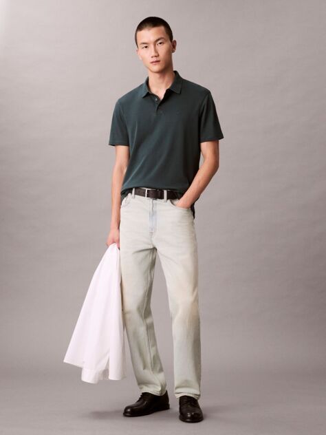 Green Pima Cotton Polo Shirt  Men