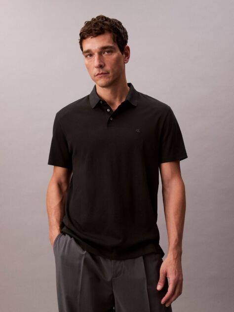 Black Pima Cotton Polo Shirt  Men