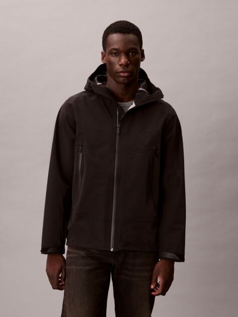 Black Technical Bonded Windbreaker  Men