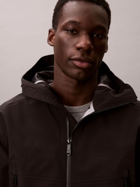 Black Technical Bonded Windbreaker  Men