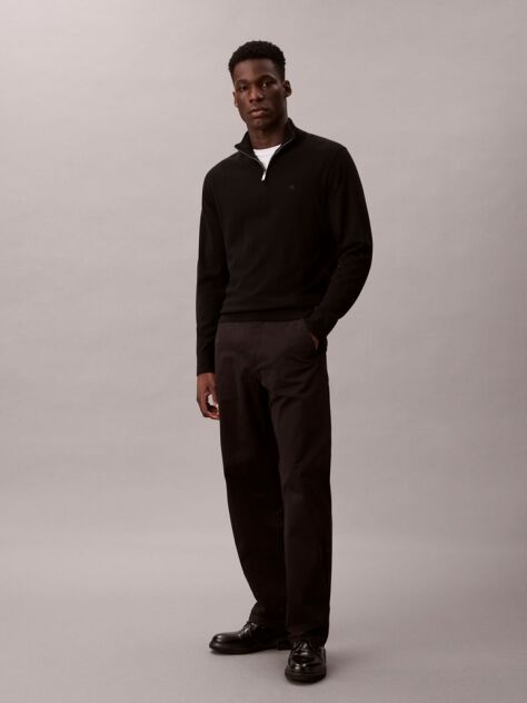 Black 90's Straight Trousers  Men
