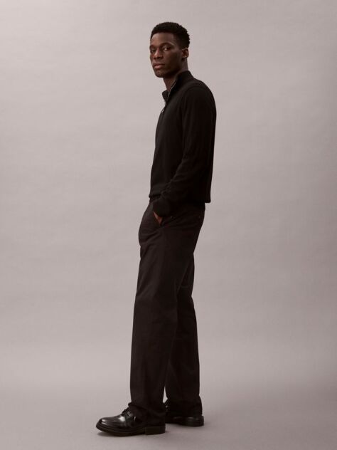 Black 90's Straight Trousers  Men