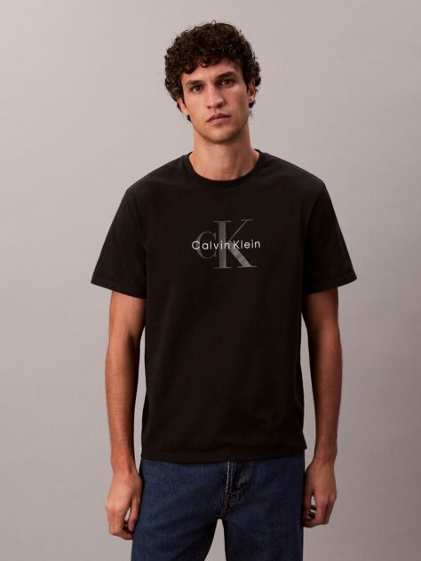 Black Monogram Logo T-Shirt  Men