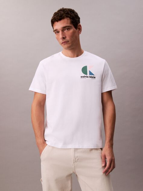 White Graphic Logo T-shirt  Men