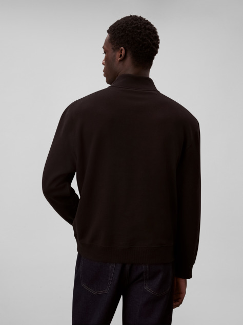Black Long Sleeve Terry Micro Logo Sweatshirt  Men