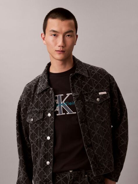 Black Monologo Graphic Relaxed T-Shirt  Men