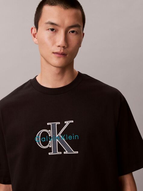 Black Monologo Graphic Relaxed T-Shirt  Men