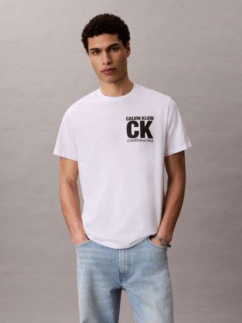 White Short Sleeve Graphic T-Shirt  Men