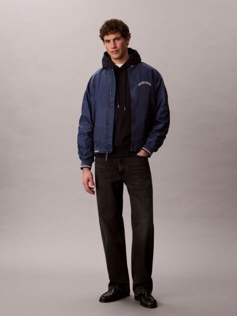 Blue Varsity Logo Bomber Jacket  Men