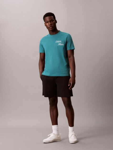 Green Embroidered Logo T-shirt  Men