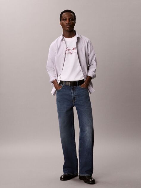 White Script Logo T-shirt  Men