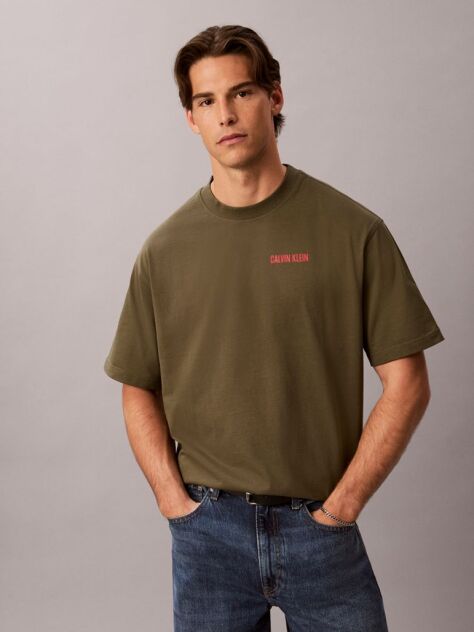 Green Relaxed Calvins Or Nothing Graphic T-Shirt  Men