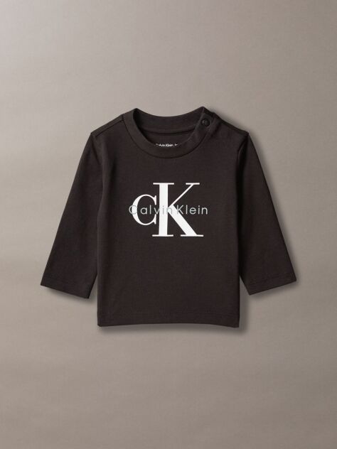 Μαύρο Βρεφικό Μακρυμάνικο T-shirt Με Λογότυπο  Βρεφικά