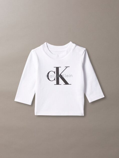 Λευκό Βρεφικό Μακρυμάνικο T-shirt Με Λογότυπο  Βρεφικά