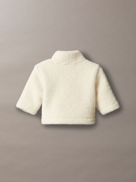 Beige Newborn Teddy Half-Zip Jacket  Newborn