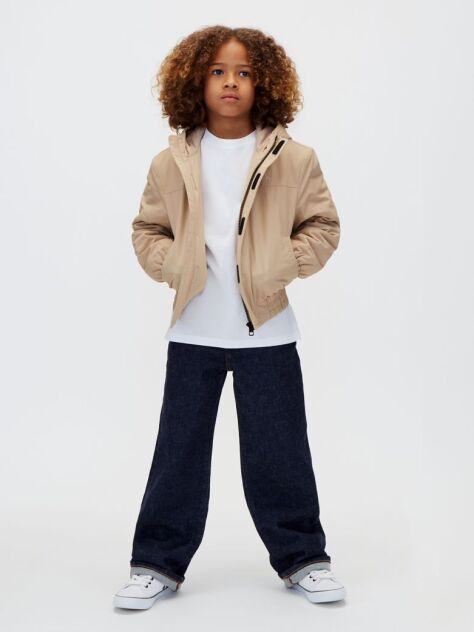 Beige Kids' Hooded Harrington Jacket  Boys