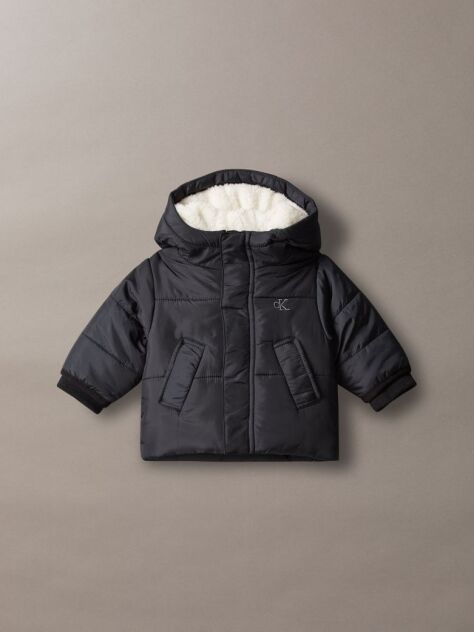 Black Newborn Teddy-Lined Puffer Coat  Newborn