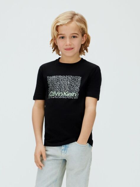 Μαύρο T-Shirt Με Διάτρητο Λογότυπο  Αγόρι