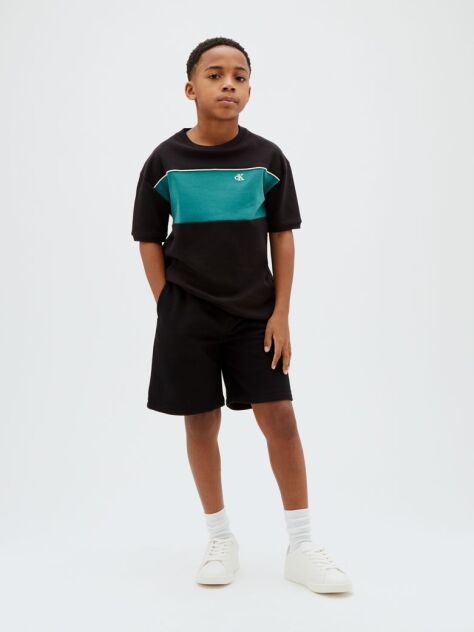 Μαύρο Παιδικό T-Shirt Με Color Block Σχέδιο  Αγόρι