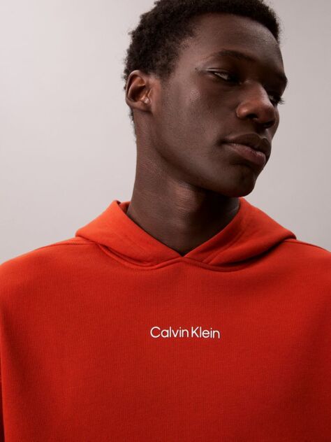 Πορτοκαλί Hoodie Από Απαλό Βαμβακερό Terry  Άνδρας