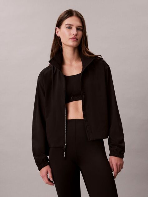 Black Performance Windbreaker Track Jacket  Women