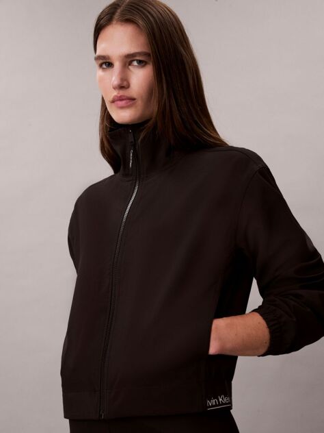 Black Performance Windbreaker Track Jacket  Women