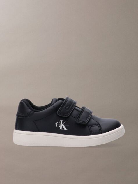 Black Kids Low Cut Velcro Sneakers  Kids Unisex