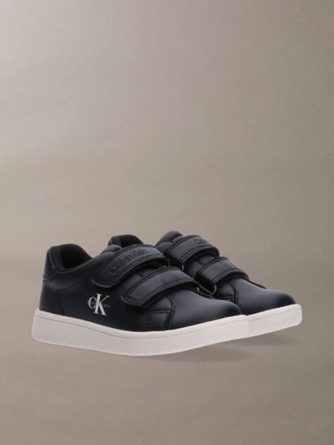 Black Kids Low Cut Velcro Sneakers  Kids Unisex