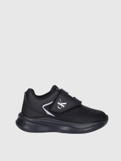 Black Kids Low Cut Velcro Sneakers  Kids Unisex