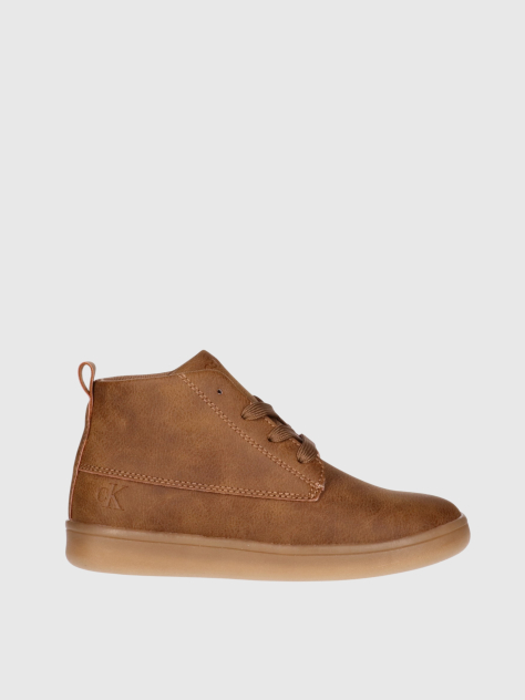 Brown Kids Mid Lace-Up Shoe  Kids Unisex