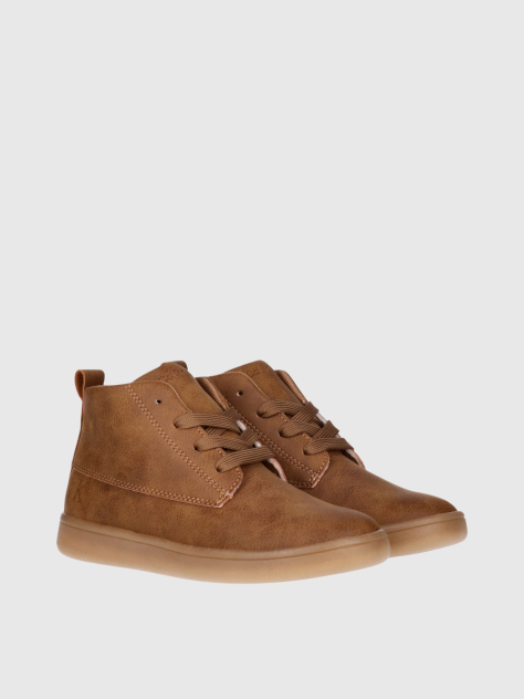 Brown Kids Mid Lace-Up Shoe  Kids Unisex