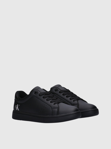 Black Low Cut Lace-Up Sneaker  Kids Unisex