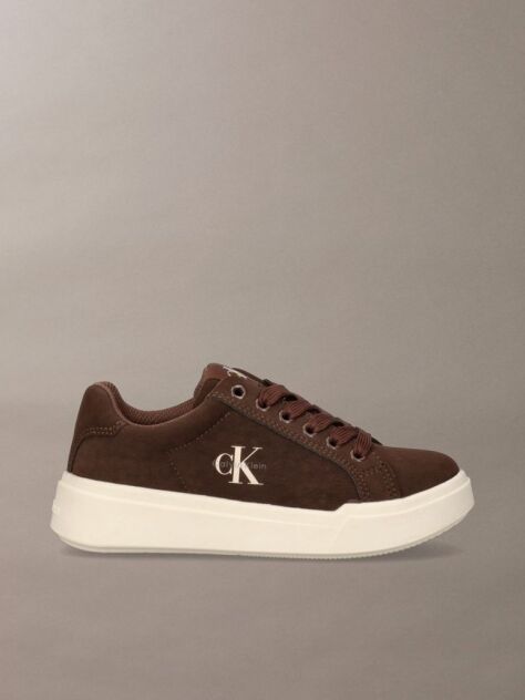 Brown Kids Low Cut Lace-Up Sneakers  Kids Unisex