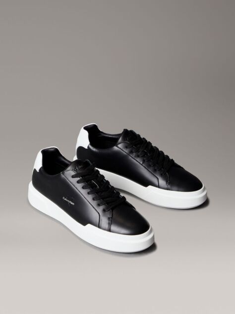 Μαύρο Δερμάτινα Sneakers NYC   Άνδρας