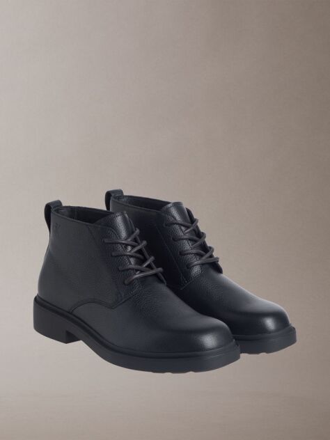 Black Leather Airfit® Lugged Desert Boots  Men